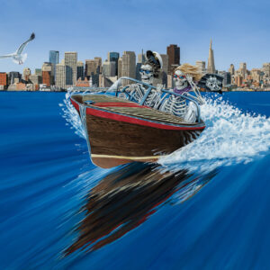 Speedboat San Francisco painting by Paul Elder