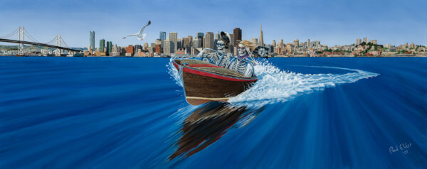 Speedboat San Francisco painting by Paul Elder